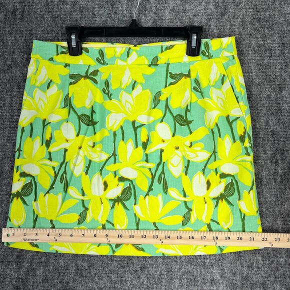 J CREW SKIRT WOMENS 12 GREEN MINI SHORT FLORAL LINED BUSINESS CASUAL WOVEN - Picture 9 of 11
